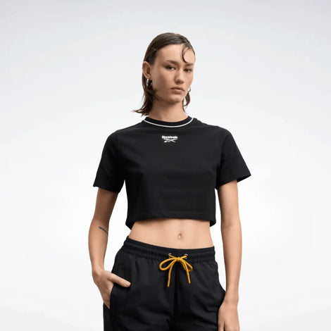 Reebok Women Blakely Crew Neck Cropped Short Sleeve Tee | 100241421