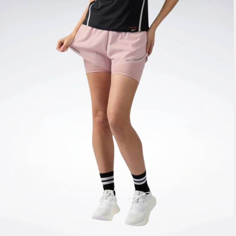 Reebok Women Lux Metallic 2-In-1 Running Shorts | 100254735
