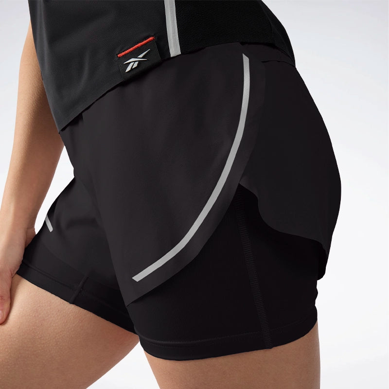 Reebok Women Lux Metallic 2-In-1 Running Shorts | 100254736