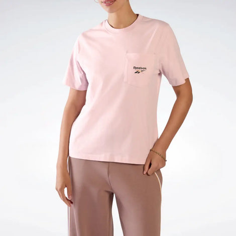Reebok Women Lex Small Logo Crew Short Sleeve Pocket Tee | 100269474