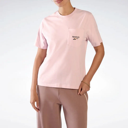 Reebok Women Lex Small Logo Crew Short Sleeve Pocket Tee | 100269474