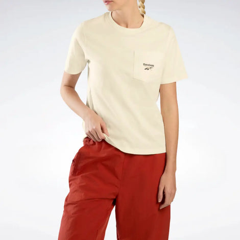 Reebok Women Lex Small Logo Crew Short Sleeve Pocket Tee | 100269475