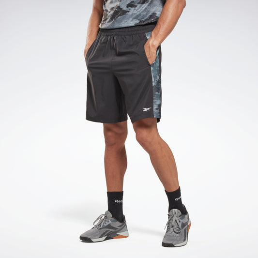 Reebok Black Training Camo Woven Shorts